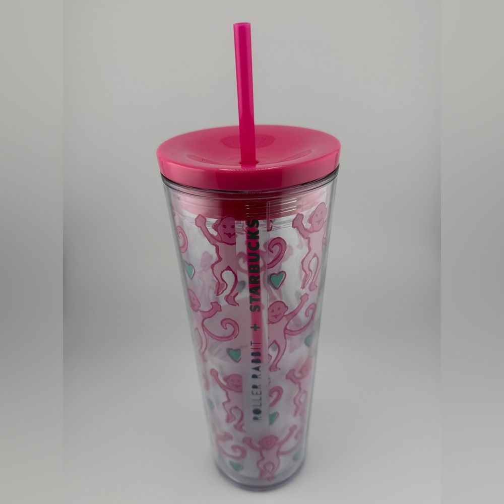 Crazy Fun Squishy Dumpling With Pink Monkey  Roller Rabbit Starbucks Tumbler